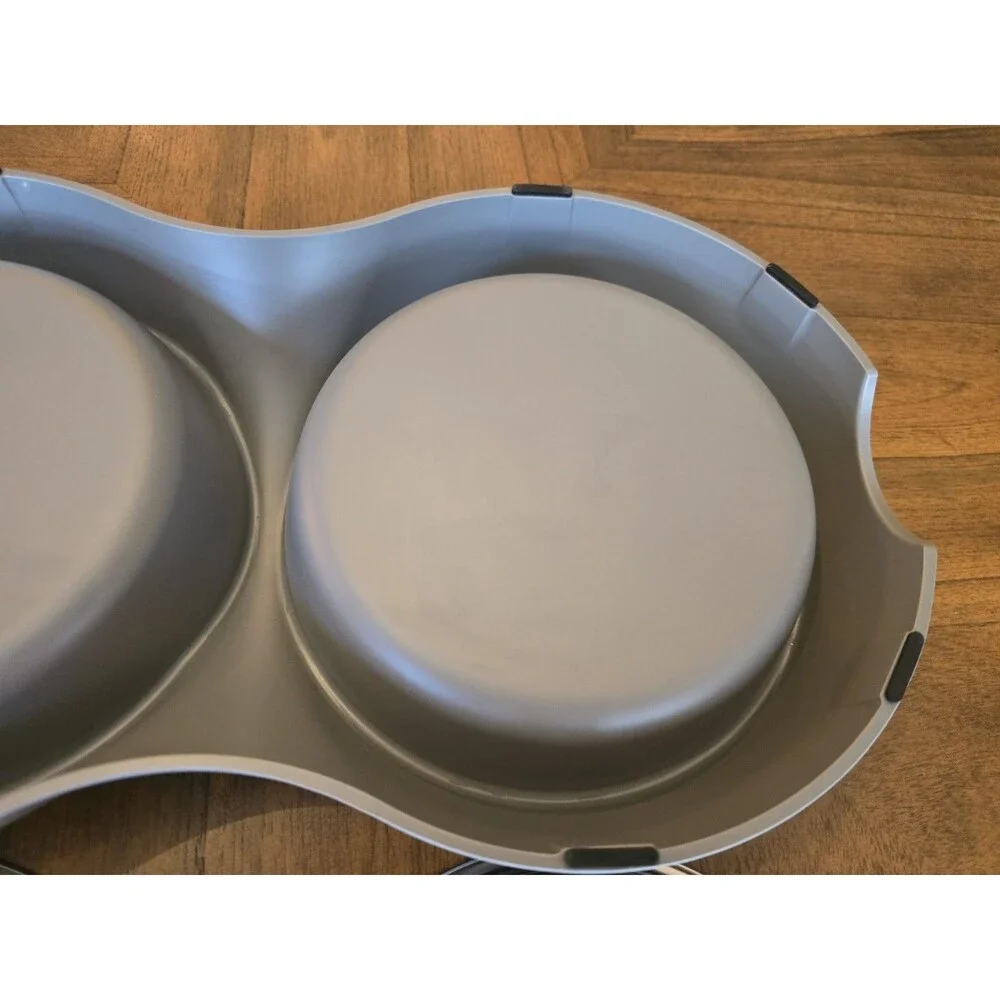 Heavy Duty Double Dog Bowl Feeder Large XL Removable Stainless Steel NWOT